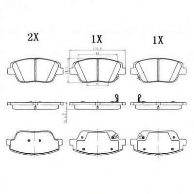 колодки гальмівні передні (132.8x60x17) hyundai azera (hg) 3.0 (g6dg) 2011.02- 58101-3va50 Q093-1318 фото